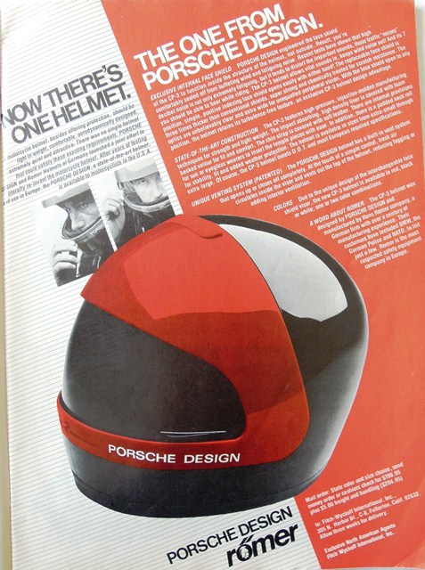 Porsche Design helmets An ad featuring the Porsche Design Helmet of the early 1980s.