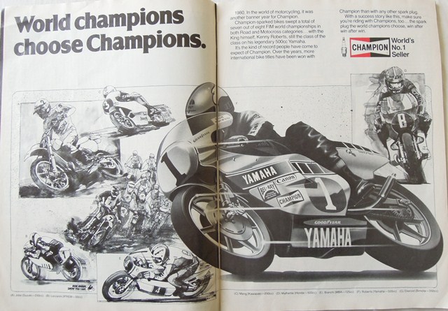A Champion Spark Plug ad from the early 1980s.