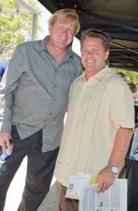 Bruce Penhall (right) with Monster Energy Communications Director Eric Johnson. (Courtesy Monster Energy)