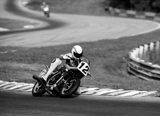 Orlando, Ricky - Interceptor Final '86 Colorado’s Ricky Orlando races his Honda 500 Interceptor at Road Atlanta during the Honda Interceptor Challenge at the WERA GNF in 1986. (Larry Lawrence photo)