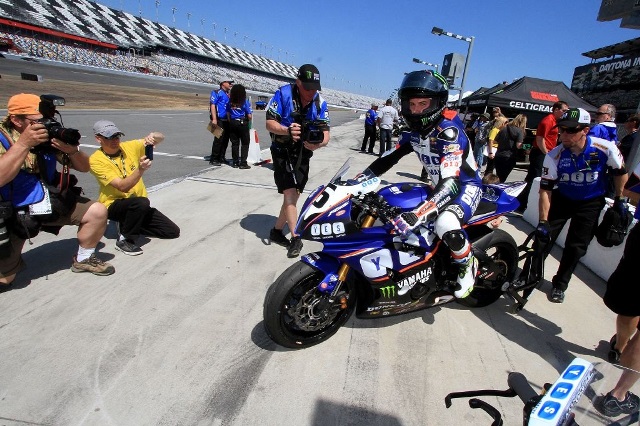 Daytona 200 pole winner-sm Cameron Beaubier during Daytona 200 qualifying on Friday afternoon at Daytona International Speedway. (Photo courtesy Daytona International Speedway)