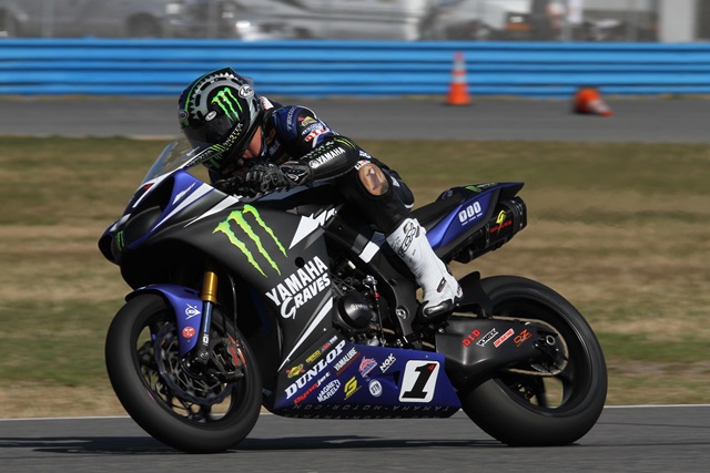 Josh Hayes Thursday-sm Josh Hayes aboard the Monster Energy Yamaha R1 during practice on Thursday at Daytona International Speedway. Photo credit: Daytona International Speedway