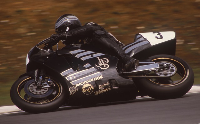 Trevor Nation - Norton - Mallory Park 1991 Trevor Nation races the intimidating Norton NRS 588 at Mallory Park during the 1991 Match Races. Nation was awesome on the fire-breathing JPS Norton, scoring two podiums at Mallory Park to help the British team to victory over the American squad. (Larry Lawrence photo)