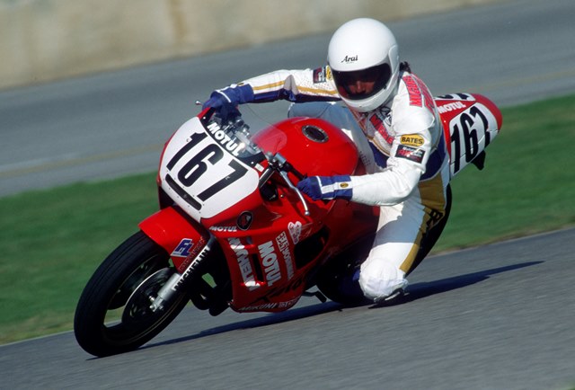 He would go on to become the King of Supersport racing, but at Daytona in 1989 Miguel Duhamel could only muster a 12th place finish on the Yoshimura Suzuki Katana 600. (Larry Lawrence photo)
