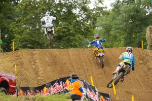 James Stewart (7), Ryan Dungey (1) and Justin Barcia (51) battled all day Courtesy: Simon Cudby
