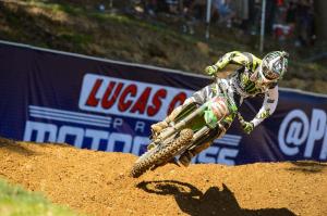 Ryan Villopoto (2) holds the 450 Class points lead after six rounds of racing (Courtesy: Simon Cudby)