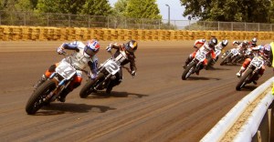 Heat race 1 Springfield Mile I 8/31/13 Brandon leads the way on lap one out of turn 4. (Photos by Mike Stuhler/Stu's Shots)