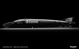 The new Castrol Rocket land speed streamliner that will be on display in the Öhlins booth at next week’s SEMA show in Las Vegas, Nevada.