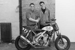 Italian motorcycle brand Zaeta, ‘the motorcycle of urban rebels’, will be racing in Canadian flat track events this year. Motorsports Canada Ltd., the exclusive North American distributor for Zaeta, made the announcement recently at a Flat Track Canada social event held at Town Moto in Toronto. They have inked former CMA champion Braden Vallee to ride the Zaeta 530 DT for the 2014 race season.