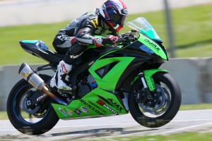Conner Blevins rode his Kawasaki ZX-6R to two seventh-place finishes in the AMA Pro SuperSport doubleheader races on the historic Road America four-mile road course near Elkhart Lake, Wisconsin. (Brian J. Nelson photo)