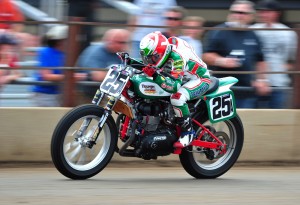 Shayna Texter not only faces the challenge of being an AMA Grand National rookie, but she’s learning to race a new motorcycle in the Latus Racing/Castrol Triumph. (Photo by Larry Lawrence)