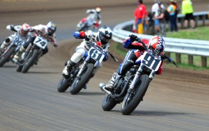 Mikey Martin (No. 91) is hoping to be the first rider in over 40 years to win the Sacramento Mile aboard a Triumph. (Larry Lawrence photo)