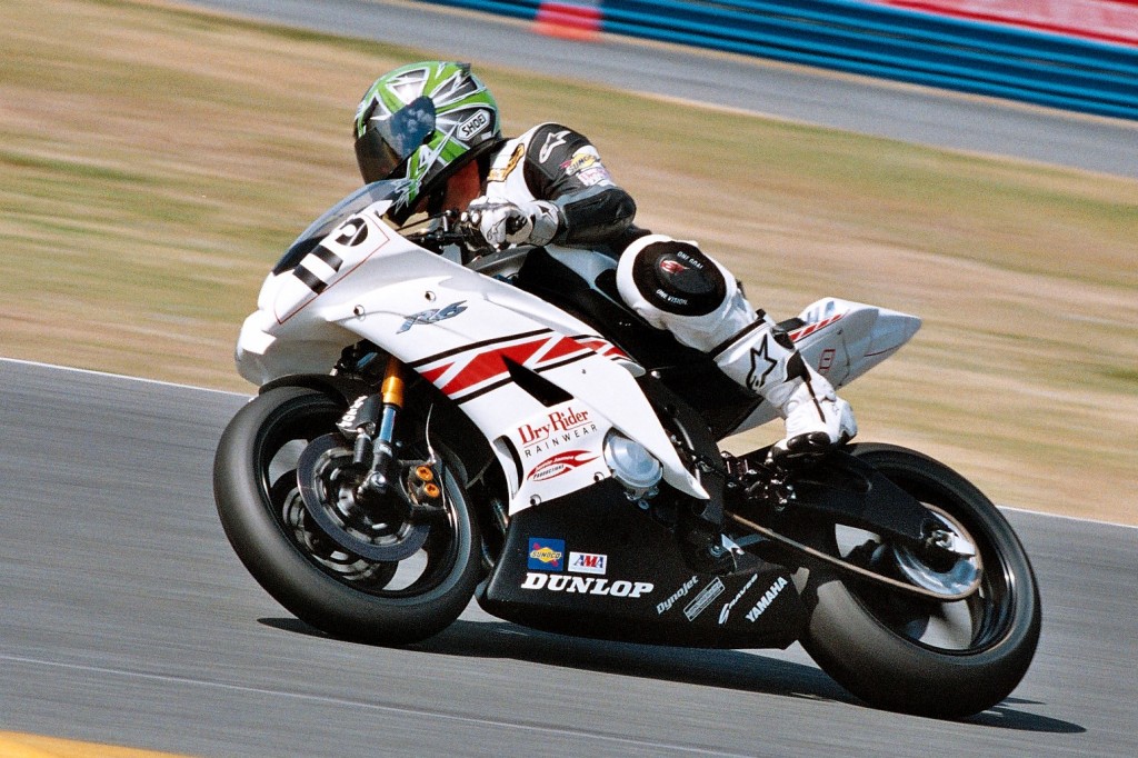 Craig Moodie races his Dry Rider Racing Yamaha R6 in the 2009 Daytona 200. This was shot on Kodak Max 400 film. For some odd reason, call it wistful nostalgia, I decided to take my Nikon F100 film camera alongside my digital gear to Daytona that year and shoot a few rolls of film for fun. (Larry Lawrence photo)