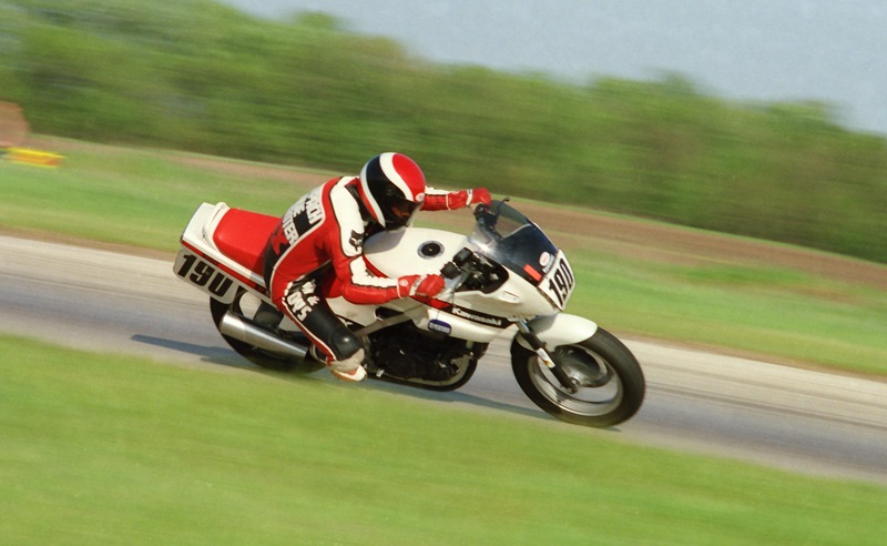 The Kawasaki EX500 ran out of brakes during Scott Zampach’s stint in an endurance race at Blackhawk Farms. The Z-Man went to extreme measures to get the bike slowed down in one turn. Read the story above to find out what he did. (Larry Lawrence photo)
