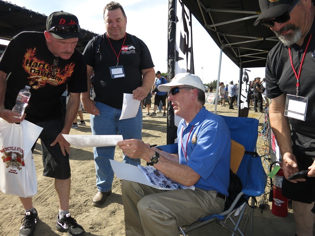 Jim Rice signs autographs at the Sacramento Mile on May 30, 2015. Rice is an iconic Northern California racer, who is perhaps best known for the crash he suffered at the Sacto Mile in 1970 captured in the movie “On Any Sunday”. (Larry Lawrence photo)