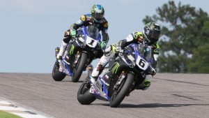 Cameron Beaubier (6) takes an 18-point lead over his teammate Josh Hayes (1) into the season finale at New Jersey Motorsports Park, September 11-13. Photo by Brian J. Nelson.
