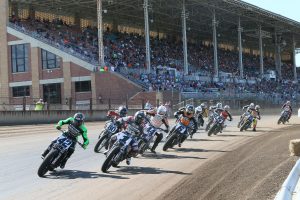 Bryan Smith used the power of his No. 42 Crosley/Howerton Kawasaki Ninja 650 to score the Memorial Day weekend Springfield Mile victory. (Photo courtesy AMA Pro Racing/Brian J. Nelson)