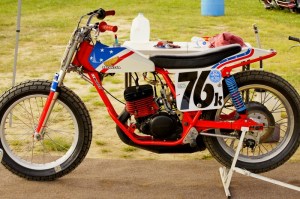Mike Cashaat's beautiful #76K Honda Elsinore was one of many of the great bikes of yesteryear running at the 2015 Mid-America Speedway round of the 2015 AMA Vintage Dirt Track National Championship in Indianapolis in August '15. (Photos by Mike 'Stu' Stuhler/Stu's Shots)