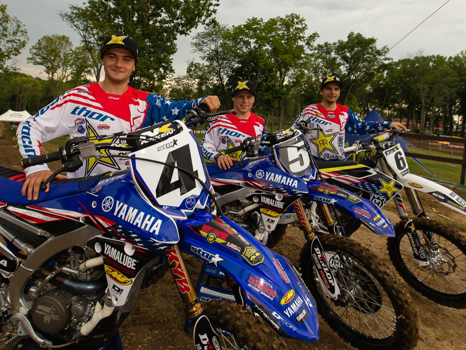 (Left to right) Cooper Webb, Alex Martin and Jason Anderson are representing America at the 2016 Motocross of Nations in Maggiora, Italy. (Photography by Rob Koy)