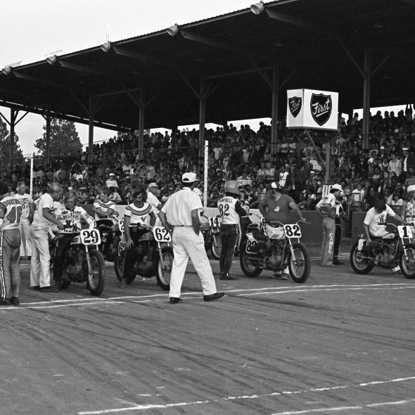 Terre Haute, Indiana 1976. AMA Grand National Motorcycle Race.
