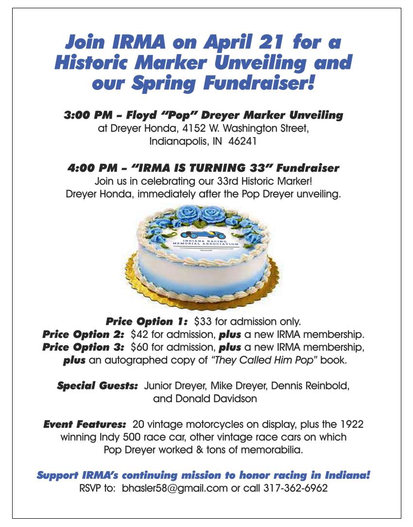 IRMA Dreyer event announcement